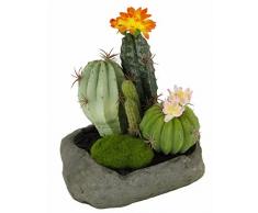 Flair Flower Kakteen im Stein, Plastik, orange, 19 x 15 x 14 cm