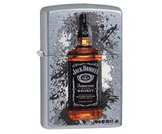 Zippo Jack Daniels Feuerzeug, Messing, Street Chrome, One Size