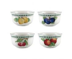 Villeroy & Boch French Garden Modern Fruits Schale 4er-Set, 750 ml, Premium Porzellan, Weiß/Bunt