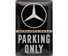Nostalgic-Art 22276 Mercedes-Benz-Parking Only | Retro Vintage-Schild | Wand-Dekoration | Metall Blechschild 20x30 cm, Bunt, 20 x 30 x 0.2 cm