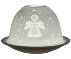 Himmlische Düfte Geschenkartikel GmbH Engel Windlicht, Porzellan, weiß, 12 x 12 x 8 cm