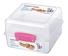 Sistema Lunchbox to Go 1,4l in transparent/pink, Plastik, 14.5 x 15 x 9.6 cm