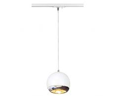 SLV Hängeleuchte LIGHT EYE 150 für 1-Phasen-Stromschiene | Dimmbare Deckenleuchte, Hängelampe, Pendelleuchte für Wohnzimmer, Bar, Esszimmer | Runde Decken-Lampe, Kugel-Design (GU10 ES111, EEK E-A++)