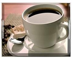 Emsa 507598 Tablett mit Cup of Coffee Dekor, Größe 40 x 31 cm, Classic