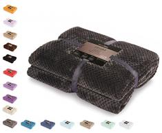 DecoKing 97342 Kuscheldecke 170x210 cm Graphit Decke Microfaser Wohndecke Tagesdecke Fleece weich sanft kuschelig skandinavischer Stil grau anthrazit Henry