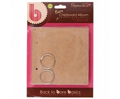 Papermania Chipboard Album, quadratisch, Scrapbooking Album, 15 x 15 cm