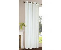 Vorhang Blickdicht Schal, Matte unifarbene Gardine mit Ãsen. Material aus Microsatin Micofaser-Gewebe. 175x140, Creme, 20405