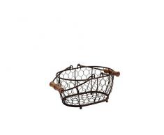 T & G Woodware Provence Korb oval wireware, rustikal braun, klein