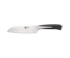 Richardson Sheffield R14000P165160 KYU Santoku-Messer, schmale Klinge, extrem scharf & schnitthatig, Rutschfester Griff, spülmaschinenfest & rostfrei, Chrom-Molybdän-Vanadium Stahl, Silber/Schwarz
