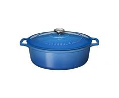 Chasseur PUC473541 Bräter, oval, 35 cm, emailliertes Gusseisen, 8,5 Liter, Blau