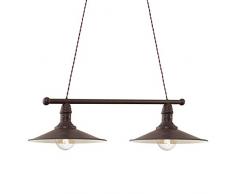 EGLO STOCKBURY Hängeleuchte Stahl 60 W, antik-braun, beige