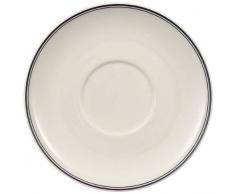 Villeroy & Boch Design Naif Untertasse, 15 cm, Premium Porzellan, Weiß/Schwarz