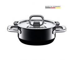 Silit Nature Black Kochtopf 16cm, Metalldeckel mit Dampföffnung, Bratentopf 1,3l, Silargan Funktionskeramik, Topf Induktion, schwarz