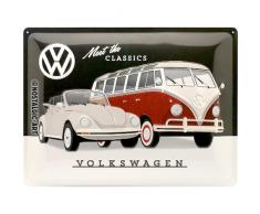 Nostalgic-Art 23255 Volkswagen - VW - Meet The Classics Â | Retro Blechschild | Vintage-Schild | Wand-Dekoration | Metall | 30x40 cm