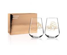 RITZENHOFF Wein-Ensemble Wassergls-Set von Burkhard Neie (Dionysos & Pan | Zeus & Semele), aus Kristallglas, 540 ml, mit echtem Gold