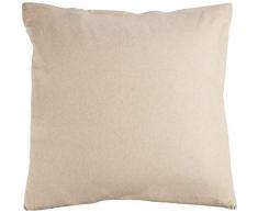 biberna Flanell Melange Uni Bettwäsche-Set, Baumwolle mit Markenreißverschluss, Taupe, 80 x 80 cm