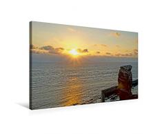 Calvendo Premium Textil-Leinwand 75 cm x 50 cm quer, Sonnenuntergang an der Langen Anna | Wandbild, Bild auf Keilrahmen, Fertigbild auf echter Leinwand, Leinwanddruck: Abend auf Helgoland Natur Natur