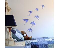 Wand Sticker 3D Dinosaurier Lila Kunst Wandmalerei Abnehmbare Selbstklebend Aufkleber Kindergarten Kinderzimmer Restaurant Café Hotel Büro Heim Dekoration