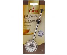 Cilia Tee-Ei aus Edelstahl, Permanent-Teefilter für eine Tasse, Einhandbedienung, 9x4,5x22 cm, 212934