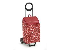 GIMI Easy Portaspesa, Einkaufswagen, TNT-Tasche, Inhalt 30 kg, mit Schirmständer, Inhalt 50 l, Stahl / Harz, Rot, 39 x 39 x 102 cm