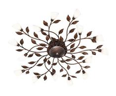 Trio Leuchten LED Deckenleuchte Reposa 622811528, Metall rostfarbig antik, Glas weiß, 15x 1.1 Watt