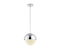 Trio Leuchten LED Pendelleuchte 378310106 Chris, Metall chrom, Acrylschirm, 22 Watt LED, Switch Dimmer