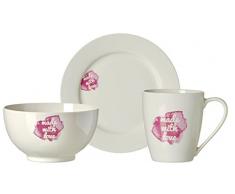 Zauberwerk Brunch- und Frühstücksset Love, 3-teilig, Porzellan