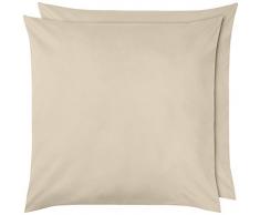 AmazonBasics - Kissenbezug, Mikrofaser Beige - 2er-Set