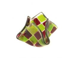 Linzer Glasmanufaktur Linzer Fuchsia/Grün Teelicht, Glas, klein