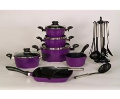 Krüger Karl Kochtopf 28cm, 14 Liter, emailliert, Aluguss, Lila