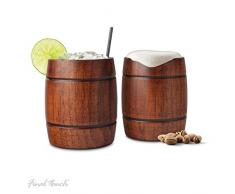 Final Touch Wood Barrel Tumblers Hölzerne Cocktailgläser Ideal für Cocktails, Biere oder Kaltgetränke GG1002
