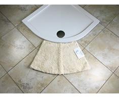Cazsplash Quadrant Kleine Gebogene Duschmatte, Baumwolle, cremefarben, S