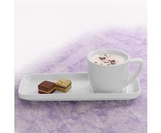 Holst Porzellan GVP 058 FA1 Servierplatte 24 x 10 cm mit Tasse 0,21 l, weiß, 24 x 10 x 8.3 cm, 6 Einheiten