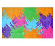 LifeStyle-Mat Designer Fussmatte Haustür – Fussmatten rutschfest und waschbar – Schmutzfangmatte/Fussabstreifer – BUNT 67x110cm