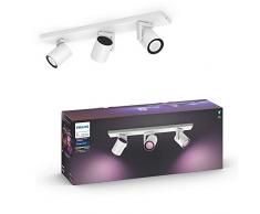 Philips Hue White & Col. Amb. LED 3-er Spot Argenta, weiß, dimmbar, 16 Mio. Farben, steuerbar via App, kompatibel mit Amazon Alexa