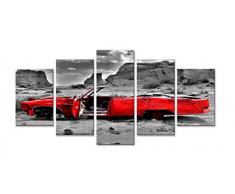 Visario Leinwandbild, rot schwarz weiß