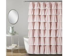 Lush Decor Duschvorhang, mit Rüschen, 183 x 183 cm, Rouge