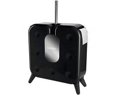 Spirella Cube Design WC Bürste Garnitur mit Rollenhalter und Aufbewahrung für 7 Ersatzrollen Schwarz