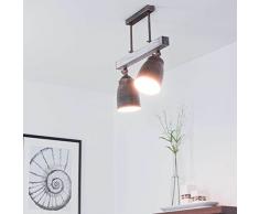 Eindrucksvolle Deckenleuchte in Shabby Weiß Schwarz Grün Patina Vintage Stil 2x E27 bis zu 60 Watt 230V aus Metall Holz Küche Esszimmer Lampe Leuchten Beleuchtung innen