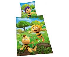 Herding BIENE MAJA Bettwäsche-Set, Wendemotiv, Bettbezug 135 x 200 cm, Kopfkissenbezug 80 x 80 cm, Baumwolle/Renforcé