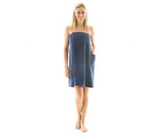 CelinaTex Samoa Saunakilt Damen S/M blau Mikrofaser Sauna Kilt Coral Fleece Saunamantel Saunatuch