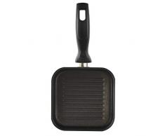HOUSE COLLECTION Quadratische Grillpfanne aus Keramik, Antihaftbeschichtung, Aluminium, 14,5 x 14,5 x 3 cm
