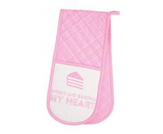 Kitchen Craft 100% Baumwolle ZollDont Go Baking My Heart Zoll Originelle Doppel Ofenhandschuhe, Rosa, 1 x 87 x 18 cm