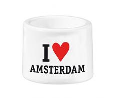 koziol Eierbecher I-Cup I Love Amsterdam, 2er-Set, Kunststoff, weiÃ, 5.4 x 5.4 x 4.2 cm