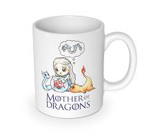 getDigital Mother of Dragons Tasse-Becher für Anime & Fantasy Serien Fans – Hochwertige Keramik Kaffeetasse als Fanartikel, weiß, 10 x 10 x 10 cm