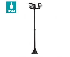 EGLO Außen-Stehlampe Aloria, 3 flammige Außenleuchte, Stehleuchte aus Aluguss und Glas, Farbe: Schwarz, Fassung: E27, IP44