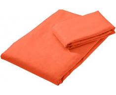 AmazonBasics Mikrofaser Sporthandtuch-Set (1 Badetuch & 1 Handtuch), Orange, 180 x 90 cm (Badetuch ) 80 x 40 cm (Handtuch)