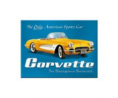 Nostalgic-Art 14271 USA Corvette Yellow Magnet, 8 x 6 cm