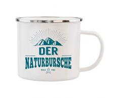 History & Heraldry Echter Kerl Emaille Becher, GroÃartiger Naturbursche, Mehrfarbig