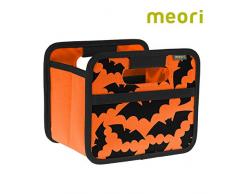 meori Faltbox Mini Mandarine Orange/Halloween 16,5x12,5x14cm stabil abwischbar Aufbewahrungsbox Organizer Geschenkbox mit Griffen Dekoration Kleinteile Sortieren Regal